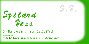 szilard hess business card